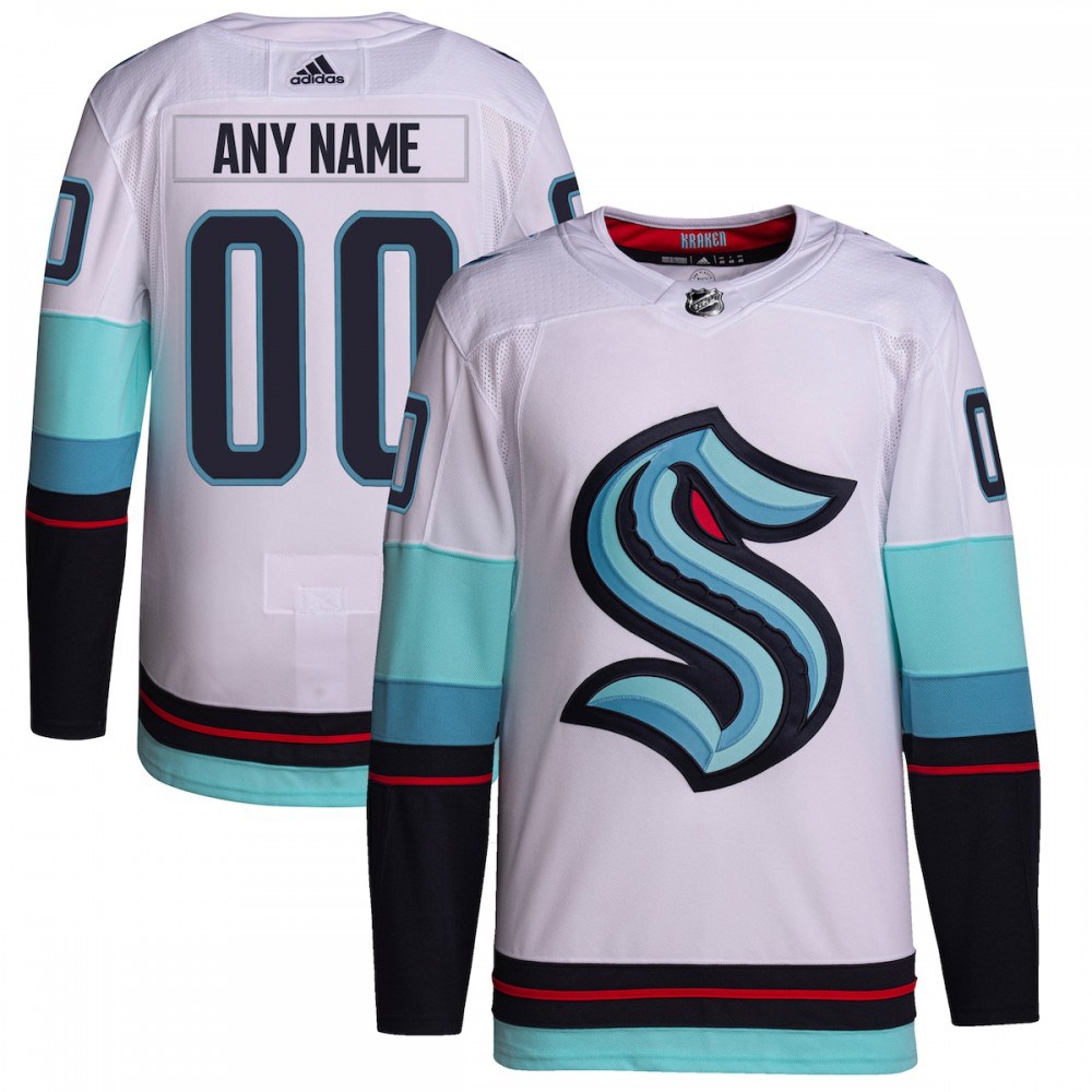 Seattle Kraken adidas Away Primegreen Authentic Custom Jersey - White-Pro Kit Vault | Brand New 26/27 Sports Jerseys
